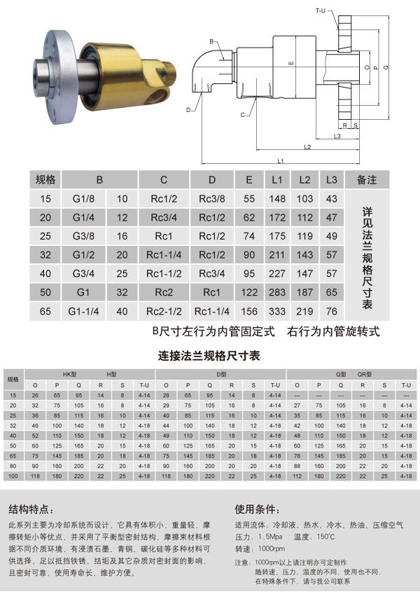 HSGF型旋转接头参数图